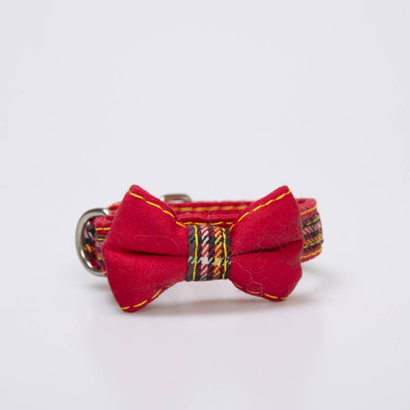 COLLAR PARA PERRO CON LAZO A CUADROS - Imagen 3