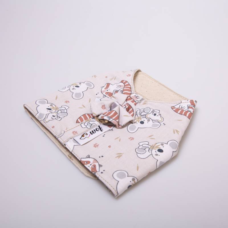 ARNÉS TEXTIL BEIGE CON KOALAS Y ZORRITOS