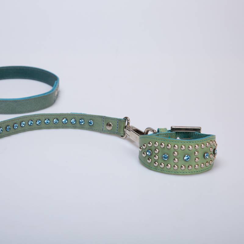 COLLAR Y CORREA VERDE ESMERALDA - Imagen 2