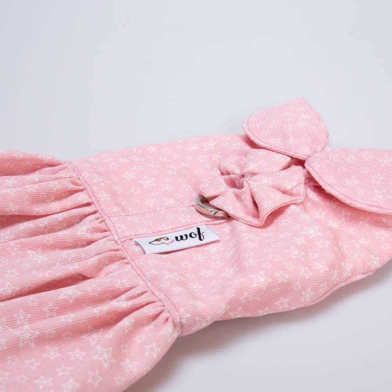 VESTIDO CON ANILLA ROSA ESTRELLITAS - Imagen 3