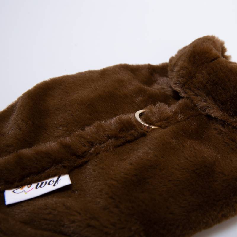 ABRIGO CON ANILLA PELO CORTO MARRON - Imagen 4