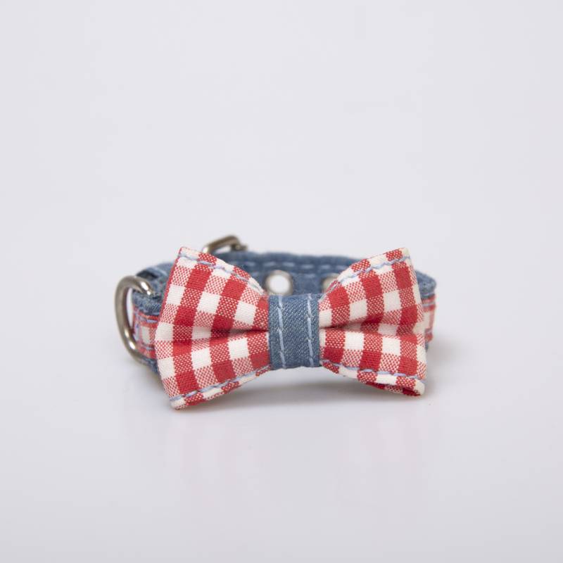 COLLAR PARA PERRO JEAN Y LAZO CUADROS - Imagen 2