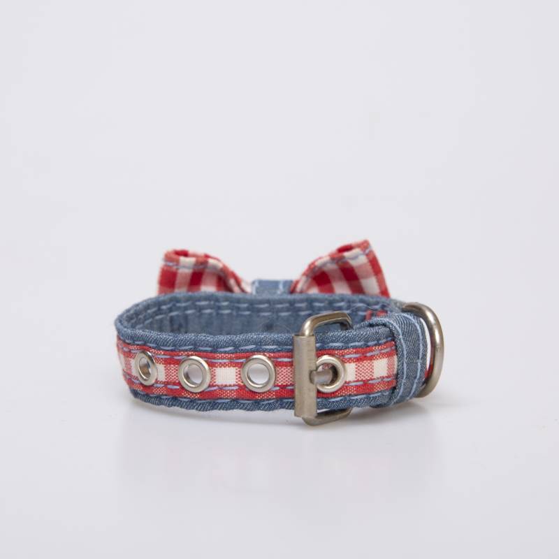 COLLAR PARA PERRO JEAN Y LAZO CUADROS - Imagen 4