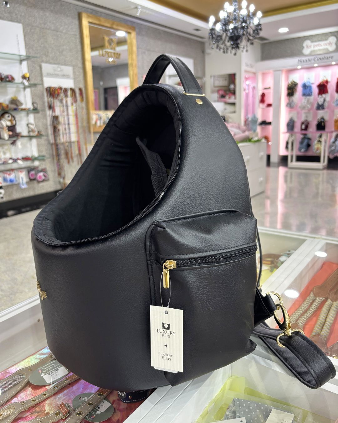 Mochila para perros Traveller Egg negra - Imagen 2