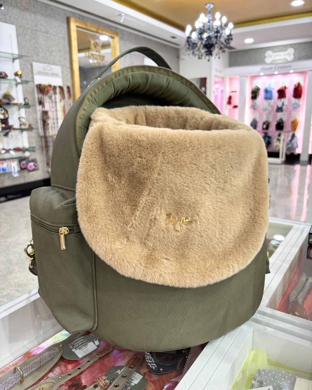 Mochila para perros Traveller Egg verde