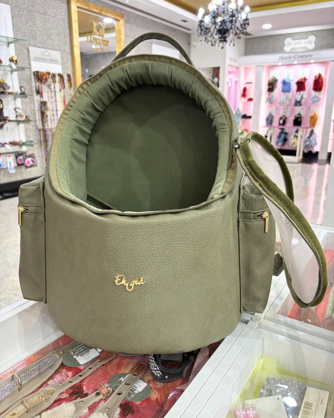 Mochila para perros Traveller Egg verde - Imagen 2