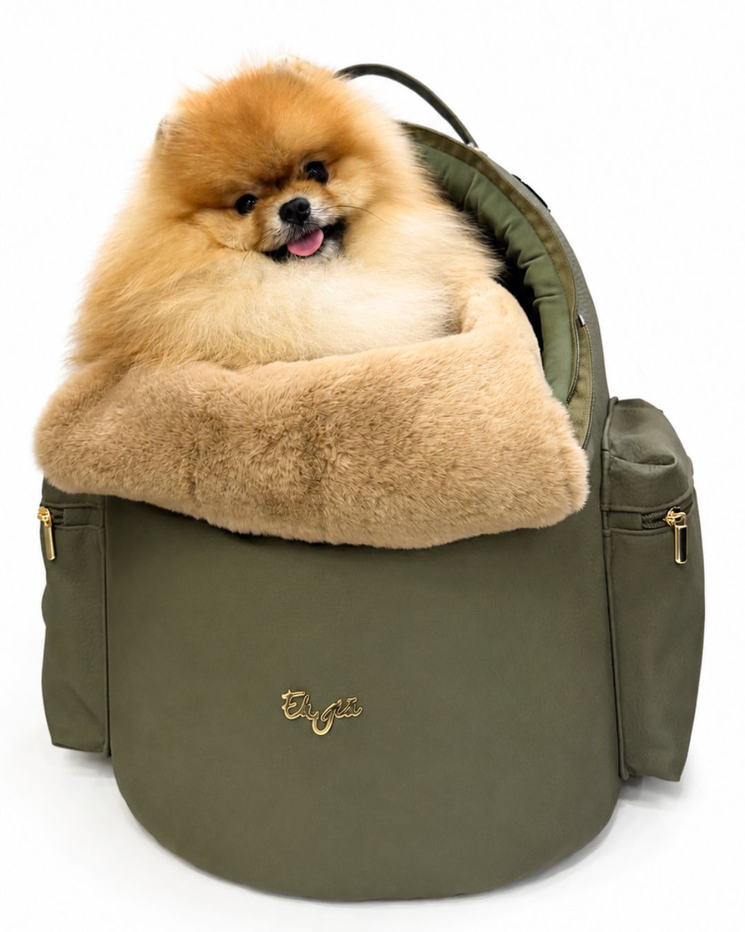 Mochila para perros Traveller Egg verde
